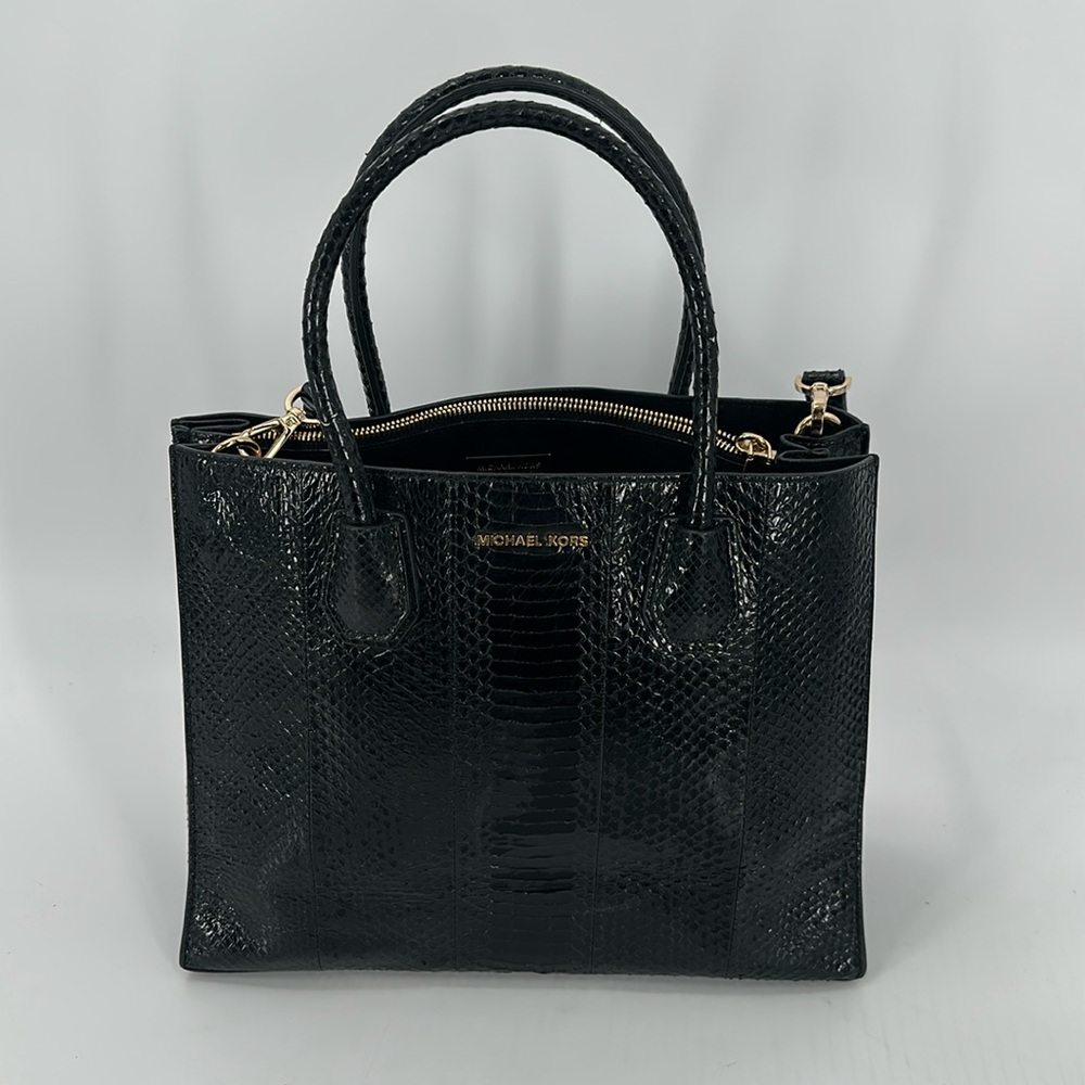 Michael Kors Black Snakeskin Shoulder Bag
